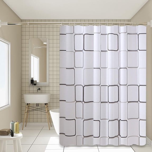 Shower Curtain,Large Size Waterproor Square Shower Liner with 16 Hooks,Versatile Household Decorative Checkered Pattern Shower Curtain,Suitable for Home Bathroom and Nursing Rooms