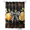 thumbnail image 1 of Shower Curtain Lemon Bow Shower Curtains for Bathroom, Waterproof Polyester Shower Curtain Set with Hooks, Standard Size 72" x 72" Vintage Style, 1 of 6