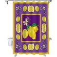 thumbnail image 1 of Shower Curtain Lemon and Flowers Shower Curtains for Bathroom Decor Summer Theme Fruit Purple Shower Curtain Sets with Hooks Waterproof Fabric Bath Curtain Standard 72" X 72", 1 of 3