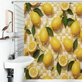 thumbnail image 1 of Shower Curtain Lemons And Leaves Pattern Bath Curtain Polyester Fabric Bathroom Ration With Hooks, 1 of 4