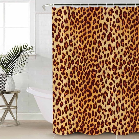 Shower Curtain Leopard Print Animal Skin Texture Waterproof Shower Curtain Set with Hooks for Bathroom Showers,Stalls and Bathtubs,48x72In Wild Style