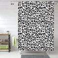 thumbnail image 1 of Shower Curtain, Leopard black white texture Waterproof Fabric Plastic Shower Curtain, Drying Fast Bathroom Curtain with 9 Buttonholes, Ruffle Shower Curtain 60x72in, 1 of 8
