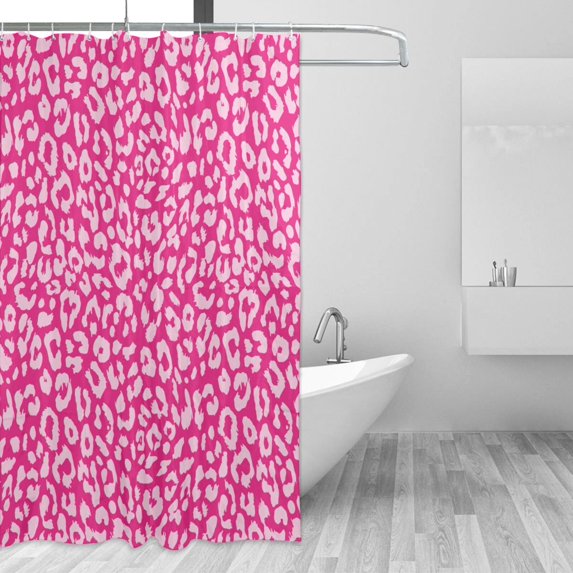 Shower Curtain, Leopard pink Washable Shower Curtain for Bathroom, Waterproof Bathroom Shower Curtain Set with Hooks Long Shower Curtain 72x72in Home Decor