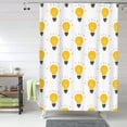 thumbnail image 1 of Shower Curtain, Light Bulb Pattern white Waterproof Fabric Plastic Shower Curtain, Drying Fast Bathroom Curtain with 9 Buttonholes, Ruffle Shower Curtain 60x72in, 1 of 8
