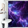 thumbnail image 1 of Shower Curtain Lightning Pattern Bath Curtain Polyester Fabric Bathroom Ration With Hooks, 1 of 4