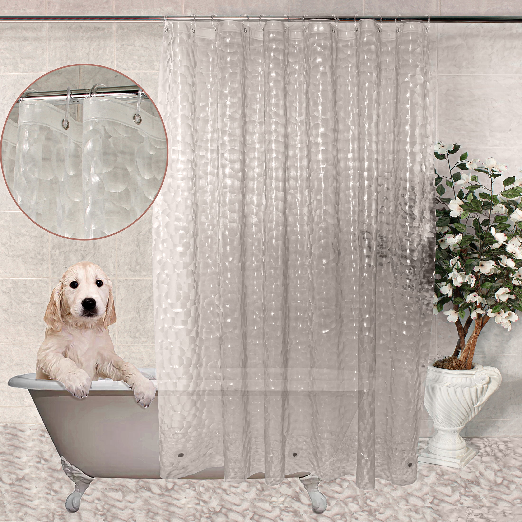 Latwerio 3D Tenda Doccia Verde Tenda Bagno Antimuffa Impermeabile Lavabile Tende Doccia Verde Tenda per Doccia 180x200 Tenda Vasca da Bagno Poliestere Tessuto, 12 Ganci