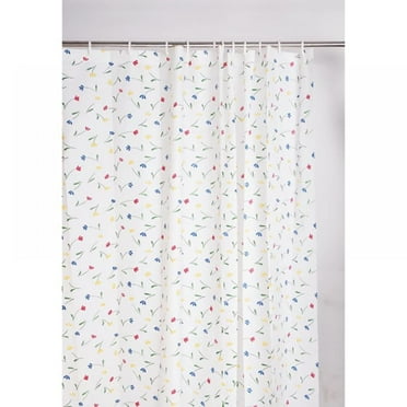 Shower Curtain Liner, 71 x 79 Inch Waterproof PEVA Shower Curtain Liners with Metal Grommets and Plastic Hooks Thick Bathroom Plastic Shower Curtain Liner- Flowers and Plants