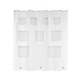 thumbnail image 1 of Shower Curtain or Liner with 9 Mesh Storage Pockets, Clear Shower Curtain with Rust-Resistant Grommets and Hooks Waterproof Non-Toxic Fabric Liner for Bathroom, Home Decor, 1 of 5