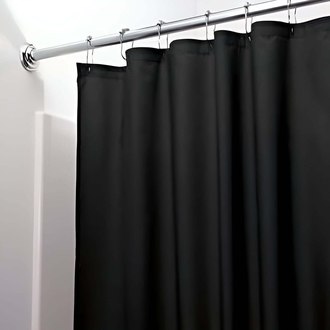 "Black Vinyl Shower Curtain Liner, 70"" x 72"", Magnetized, Machine ...