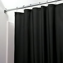 Shower Curtain Liner Black Machine Washable Vinyl Magnetized