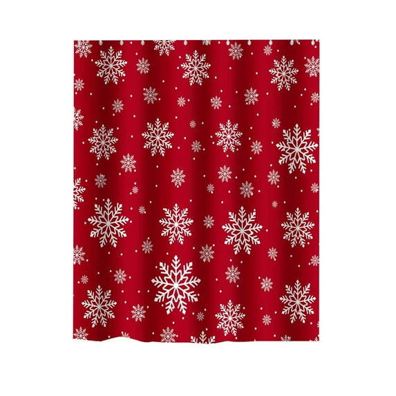 Shower Curtain Liner Christmas Winter Snowflake Christmas Printed Polyester Shower Curtain Bathroom Bathroom Mildew Resistant Shower Curtain