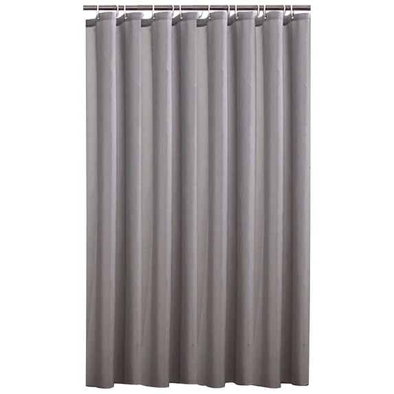 Shower Curtain Liner Fabric, Gray Polyester Bathroom Curtain with Rust-Resistant Grommets, 100 x 180 cm