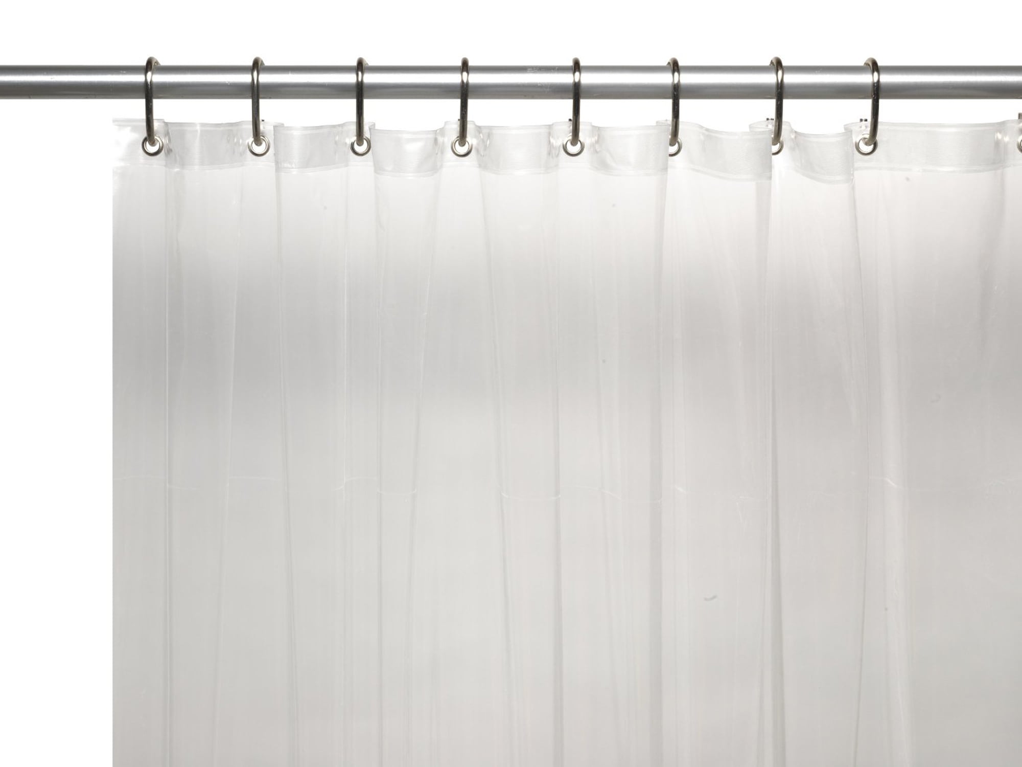 Shower Curtain Liner Metal Grommets, Standard Size 70" x 72" (Clear)