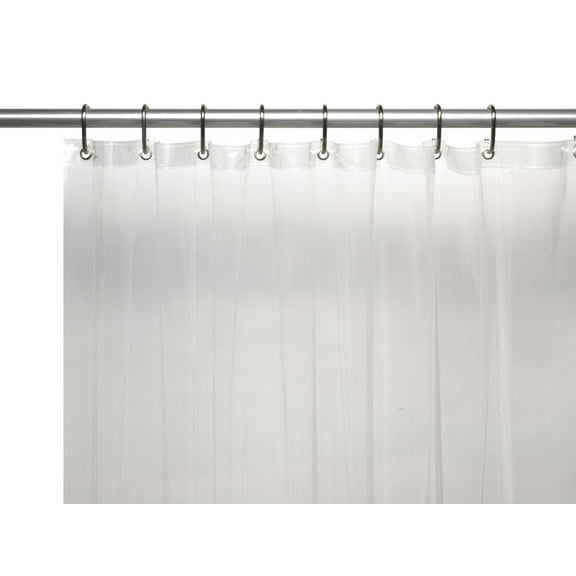 Shower Curtain Liner: Metal Grommets, Magnets, Standard Size 70" x 72" (Clear)