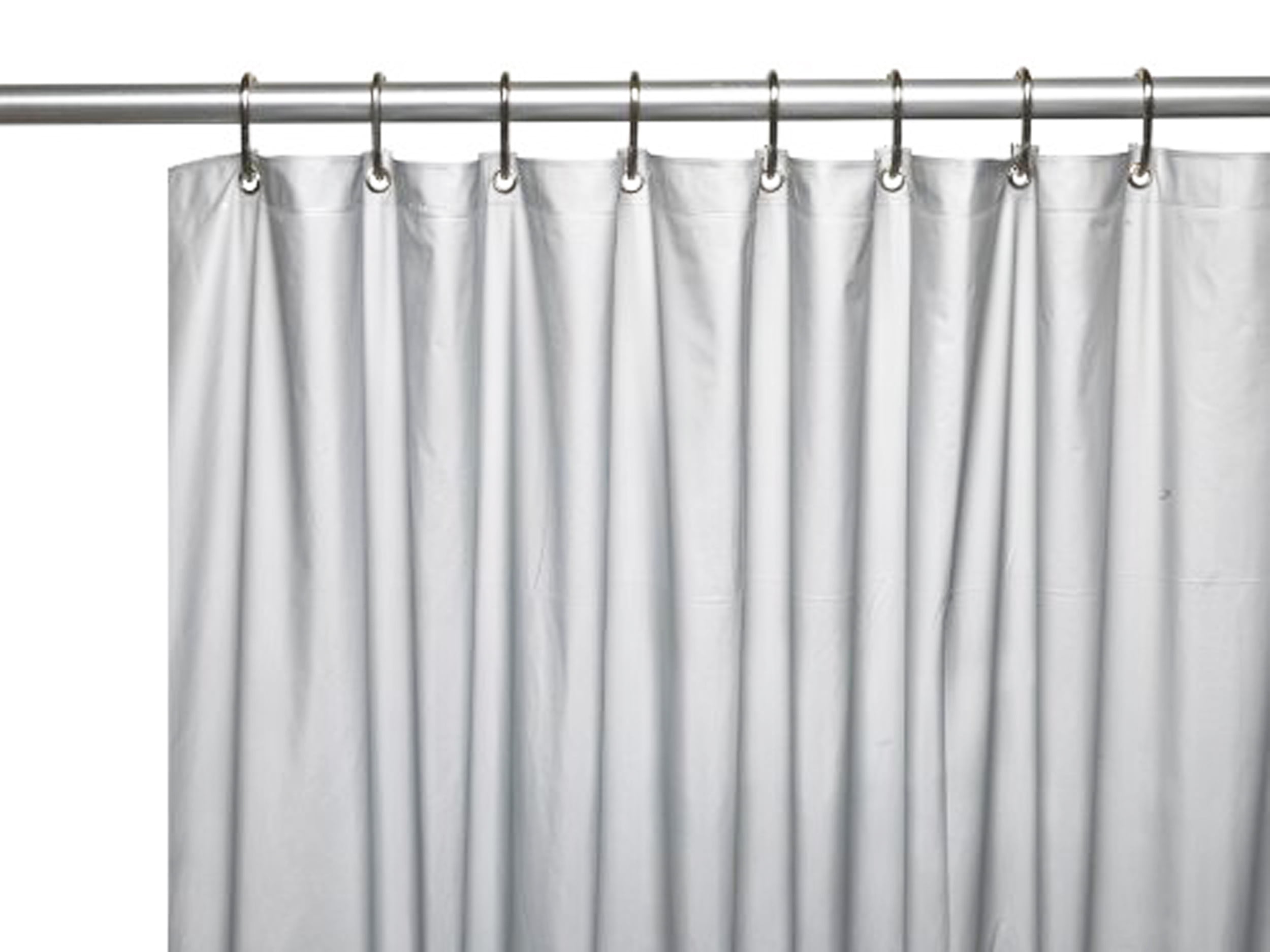 Shower Curtain Liner Metal Grommets, Standard Size 70" x 72" (Gray)