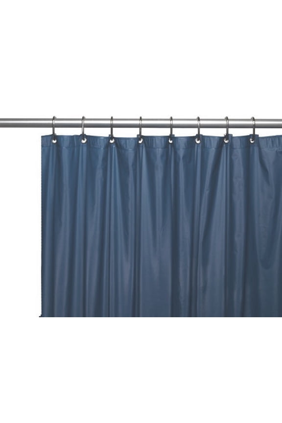 Shower Curtain Liner: Metal Grommets, Magnets, Standard Size 70" x 72" (Navy Blue)