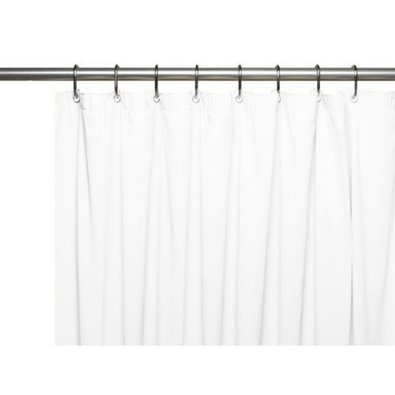 Shower Curtain Liner: Metal Grommets, Magnets, Standard Size 70" x 72" (White)