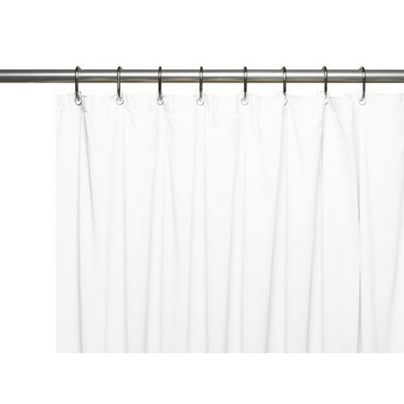 Shower Curtain Liner: Metal Grommets, Magnets, Standard Size 70" x 72" (White)