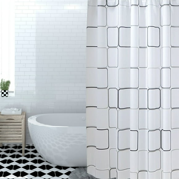 Shower Curtain Liner, Mold Mildew Resistant, Water-Repellent Durable PEVA Shower Curtain Liner with Plastic Hooks, 71 x 80 Inch, White
