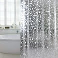 thumbnail image 1 of Shower Curtain Liner Waterproof, 8G Thick EVA, Heavy Duty with Magnets, 3D Pebble Bath for Stall, Bathtubs Bathroom, 72 x 72, 12 Hooks, 1 of 4