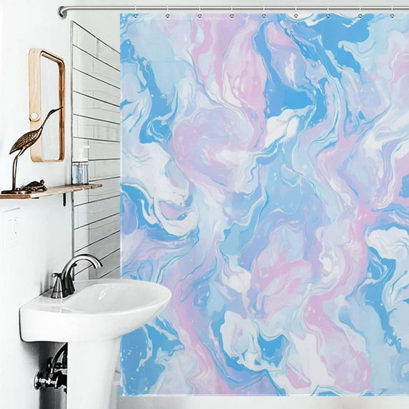 Shower Curtain Luxurious Marble Bath Curtain Polyester Fabric Bathroom Ration With Hooks