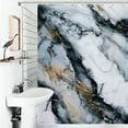 thumbnail image 1 of Shower Curtain Luxurious Marble Bathroom Waterproof Polyester Home Ration Curtain With Hook, 1 of 4