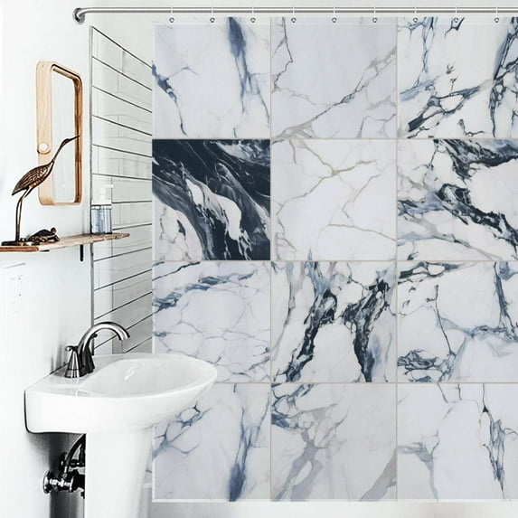 Shower Curtain Luxurious Marble Bathroom Waterproof Polyester Home Ration Curtain With Hook