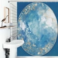 thumbnail image 1 of Shower Curtain Luxurious Marble Polyester Waterproof Home Ration Curtain With Hook, 1 of 4