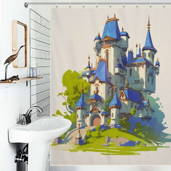 Shower Curtain Magical Dreamy Castle Bath Curtain Polyester Fabric Bathroom Ration With Hooks