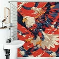 thumbnail image 1 of Shower Curtain Majestic Bald Eagle With American Flag Bath Curtain Polyester Fabric Bathroom Ration With Hooks, 1 of 4