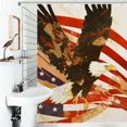 thumbnail image 1 of Shower Curtain Majestic Bald Eagle With American Flag Polyester Waterproof Home Ration Curtain With Hook, 1 of 4