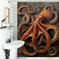 thumbnail image 1 of Shower Curtain Majestic Octopus Bath Curtain Polyester Fabric Bathroom Ration With Hooks, 1 of 4