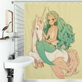thumbnail image 1 of Shower Curtain Mermaids And Unicorns Bath Curtain Polyester Fabric Bathroom Ration With Hooks, 1 of 4