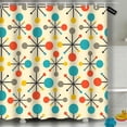 thumbnail image 1 of Shower Curtain Mid Century Fifties Modern Atomic Retro Colors Luxurious Graphic Print Polyester Fabric Bathroom Decor Sets with Hooks 72 X 72 Inches, 1 of 6