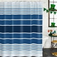 thumbnail image 1 of Shower Curtain, Minimalist Gradient Blue White Stripes Waterproof Shower Curtain Set with Hooks for Bathroom Showers,Stalls and Bathtubs,60x72In Ombre Abstract Art, 1 of 9