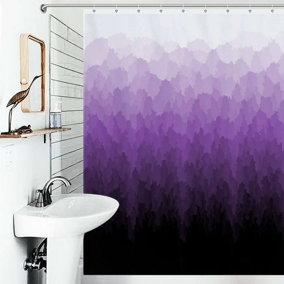 Shower Curtain Misty Romantasy Ghostwood Forest-Lilac Polyester Waterproof Home Ration Curtain With Hook