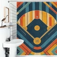 thumbnail image 1 of Shower Curtain Modern Art Abstract Baseball Field Polyester Waterproof Home Ration Curtain With Hook, 1 of 4