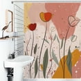 thumbnail image 1 of Shower Curtain Modern Art Flower Pattern Polyester Waterproof Home Ration Curtain With Hook, 1 of 4