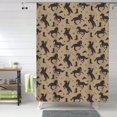 thumbnail image 1 of Shower Curtain, Modern Minimalist Cowboy Horse Waterproof Fabric Plastic Shower Curtain, Drying Fast Bathroom Curtain with 9 Buttonholes, Ruffle Shower Curtain 60x72in, 1 of 8