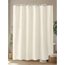 Shower Curtain, Modern Solid Color Cream Art Waterproof Shower Curtain Set with Hooks for Bathroom Showers,Stalls and Bathtubs,72x72In Simple Minimalist Style