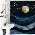 thumbnail image 1 of Shower Curtain Moonlit Ocean Waves-2 Bath Curtain Polyester Fabric Bathroom Ration With Hooks, 1 of 4