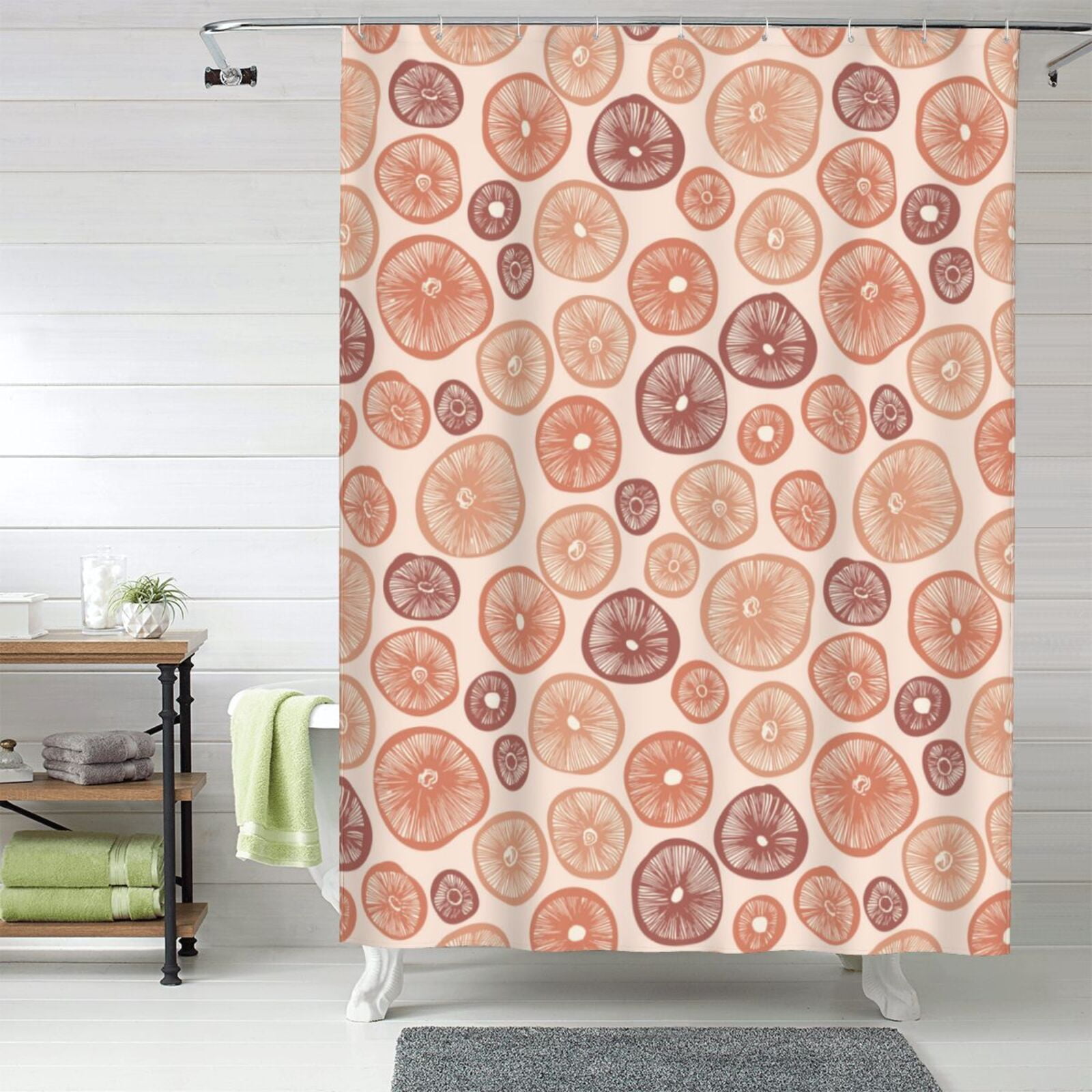 Shower Curtain, Mushrooms2 Waterproof Fabric Plastic Shower Curtain