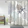 thumbnail image 1 of Shower Curtain Nautical Coastal Ocean Coral Shower Curtains for Bathroom Decor Beach Themed Grey Shower Curtain Sets with Hooks Waterproof Fabric Bath Curtain Extra Long 72" X 84", 1 of 5