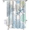 thumbnail image 1 of Shower Curtain Nautical Coastal Ocean Coral Shower Curtains for Bathroom Decor Starfish Beach Blue Teal Shower Curtain Sets with Hooks Waterproof Fabric Bath Curtain Extra Long 72" X 84", 1 of 1
