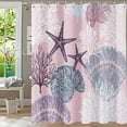 thumbnail image 1 of Shower Curtain,Nautical Coastal Shower Curtains for Bathroom Ocean Beach Seashell Starfish Shower Curtain Sets Marine Underwater Fabric Waterproof Bathroom Curtain Decor 72x72 with Hooks, 1 of 6
