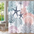 thumbnail image 1 of Shower Curtain,Nautical Coastal Shower Curtains for Bathroom Ocean Beach Seashell Starfish Shower Curtain Sets Marine Underwater Fabric Waterproof Bathroom Curtain Decor 72x72 with Hooks, 1 of 5