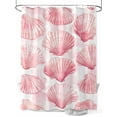 thumbnail image 1 of Shower Curtain, Nautical Pink Seashell Ocean Beach Summer Washable Shower Curtain with Hooks Bath Decor Fabric Shower Curtains for Bathroom, Hotel, Stalls, Bathtubs, 72x72 Inch, 1 of 6