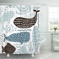 thumbnail image 1 of Shower Curtain Nautical Sea Animal Kids Fur Seal Whale Octopus Fish Childish Waterproof Polyester Fabric 72 x 72 inches Set with Hooks, 1 of 7