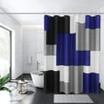 thumbnail image 1 of Shower Curtain Navy Blue Shower Curtain Mordern Shower Curtain Set Textured Fabric Waterproof Bathroom Curtain Decorative Black Gray Shower Curtains with 12 Hooks,Machine Washable,72"x72", 1 of 5