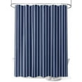 thumbnail image 1 of Shower Curtain Navy Blue Stripe Shower Curtains for Bathroom, Waterproof Polyester Shower Curtain Set with Hooks, Extra Long 72" x 84" Vertical Striped, 1 of 6